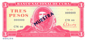 Cuba 3 Pesos 1983 Muestra