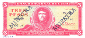 Cuba 3 Pesos 1984 Double Muestra