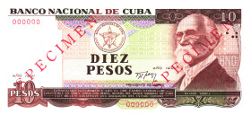 Cuba 10 Pesos 1991 Specimen