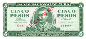 Cuba 5 Pesos 1965 Specimen