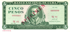 Cuba 5 Pesos 1970 Specimen