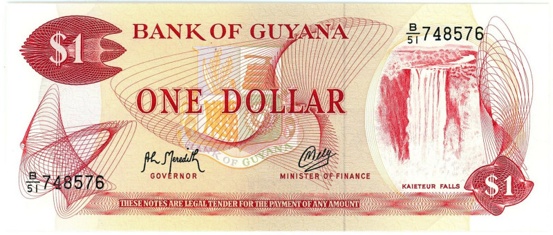 Guyana 1 Dollar 1992 (ND)

P# 21g, N# 204190; # B/51 748576; UNC