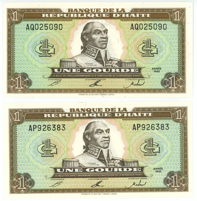 Haiti 2 x 1 Gourde 1992

P# 259a, N# 210417; UNC