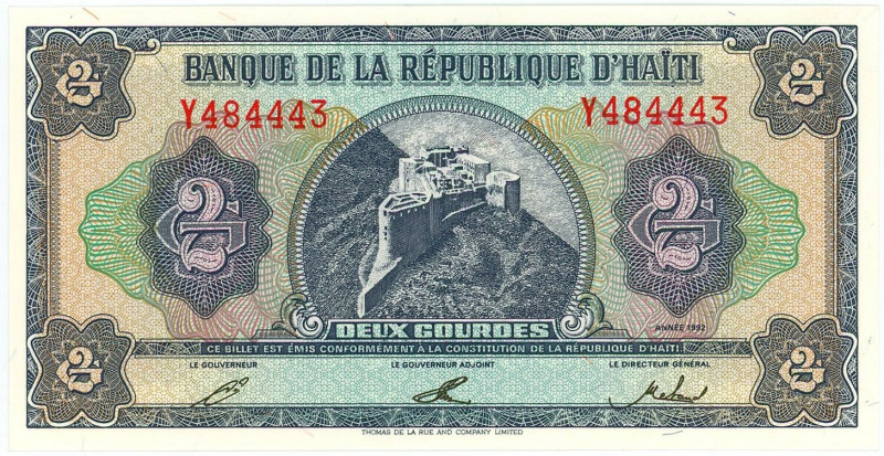 Haiti 2 Gourdes 1992

P# 260a, N# 204966; # Y 484443; UNC