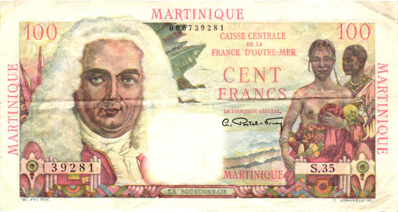 Martinique 100 Francs 1947

P# 31, N# 333587; VF-