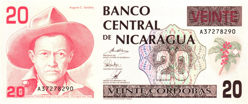 Nicaragua 20 Cordobas 1990 (ND)

P# 176, N# 330997; # A37278290; UNC