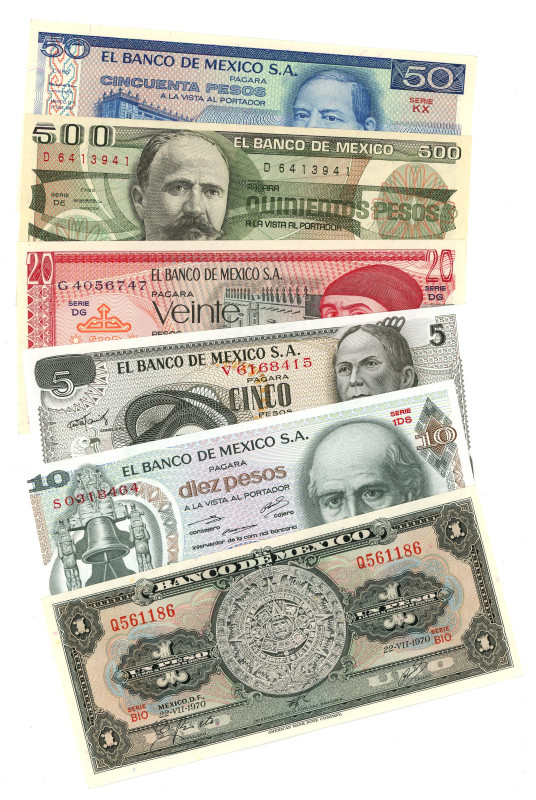 Mexico Lot of 6 Bankontes 1970 -1983

Various Countries, Dates & Denominations...