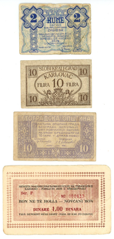 Yugoslavia Lot of 4 Notgelds 1919 - 1942

Various Countries, Dates & Denominat...