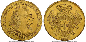 Maria I & Pedro III gold 6400 Reis (Peça) 1778-R UNC Details (Cleaned) NGC, Rio de Janeiro mint, KM199.2, Fr-76. Desirable jugate bust type showing li...