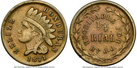 Republic 1/4 Rial 1871 AU Details (Cleaned) NGC, KM-Tn1, Pridmore-75. Echoing the look of the U.S. Indian Cent, which contributed to its apparent circ...