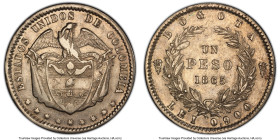 Estados Unidos Peso 1865-BOGOTA AU55 PCGS, Bogota mint, KM139.1. Ex. Heritage Auctions #61372 (February 2024, Lot 22074) HID09801242017 © 2024 Heritag...