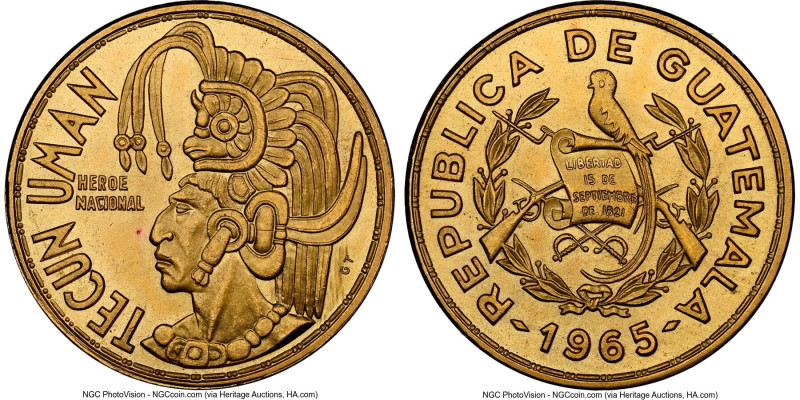 Republic gold "Tecun Uman" Medal (1/2 oz.) 1965 MS66 NGC, KM-XM20. HID0980124201...