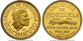 Republic gold "Guaicamacuto" Medallic 20 Bolivares 1957 MS66 NGC, KMX-MB129. HID09801242017 © 2024 Heritage Auctions | All Rights Reserved