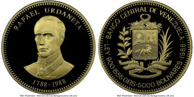 Republic gold Proof "Urdaneta Bicentennial" 5000 Bolivares 1988 PR69 Ultra Cameo NGC, Royal Canadian mint, KM-Y62. HID09801242017 © 2024 Heritage Auct...