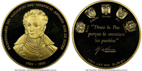 Republic gold Proof "Sucre Bicentennial" Medal 1995 PR68 Ultra Cameo NGC, 31gm. HID09801242017 © 2024 Heritage Auctions | All Rights Reserved