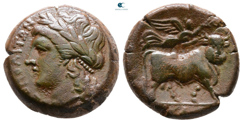 Campania. Neapolis circa 270-250 BC. 
Bronze Æ

18 mm, 4,02 g



Good Ver...