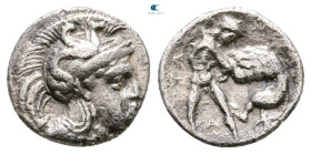 Calabria. Tarentum circa 380-325 BC. Diobol AR