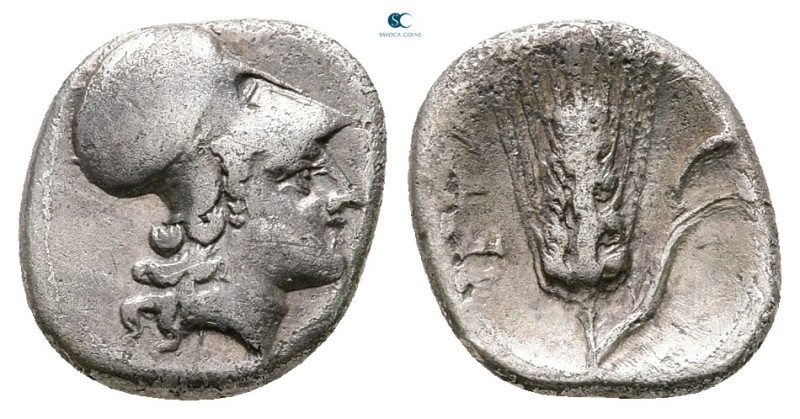 Lucania. Metapontion circa 325-275 BC. 
Diobol AR

11 mm, 1,12 g



Very ...