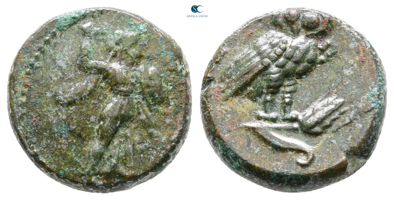 Lucania. Metapontion circa 250-207 BC. 
Bronze Æ

14 mm, 3,47 g



Nearly...