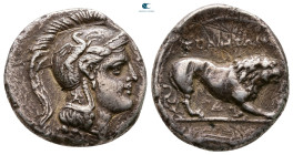 Lucania. Velia circa 300-280 BC. Didrachm AR