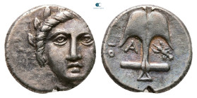 Thrace. Apollonia Pontica circa 375-335 BC. Diobol AR