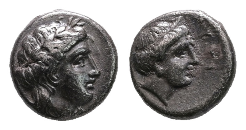 Lesbos. Mytilene circa 400-350 BC. 
Diobol AR

10 mm, 1,34 g



Very Fine