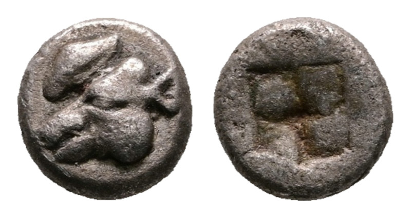 Lesbos. Uncertain mint circa 500-450 BC. 
BI 1/12 Stater

8 mm, 0,61 g


...