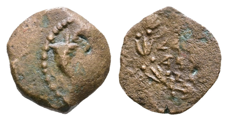 Judaea. Jerusalem. John Hyrcanus I 135-104 BC. 
Prutah Æ

14 mm, 1,60 g


...