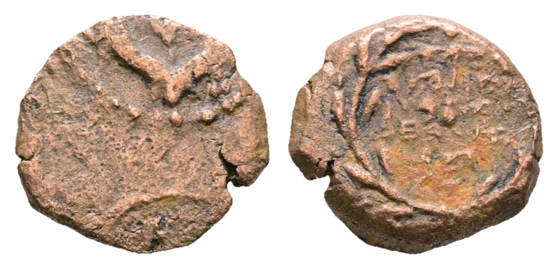 Judaea. Jerusalem. John Hyrcanus I 135-104 BC. 
Prutah Æ

14 mm, 1,60 g


...