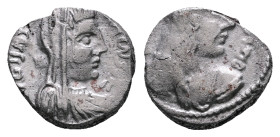 Nabataean Kingdom. Petra. Malichos II with Shaqilat AD 40-70. Drachm AR