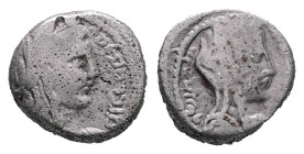 Nabataean Kingdom. Petra. Malichos II with Shaqilat AD 40-70. Drachm AR