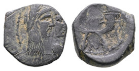 Nabataean Kingdom. Petra. Aretas IV, with Shaqilat 9 BC-AD 40. Bronze Æ