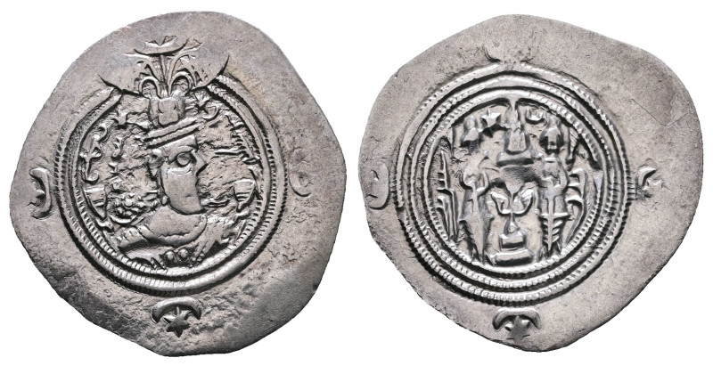 Sasanian Kingdom. Khusro II AD 591-628. 
Drachm AR

30 mm, 3,88 g



Very...