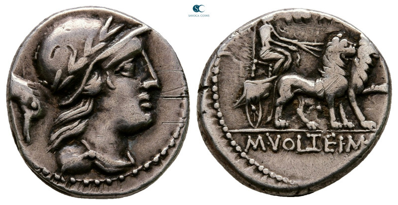 M. Volteius M. f 75 BC. Rome
Denarius AR

17 mm, 3,88 g



Very Fine