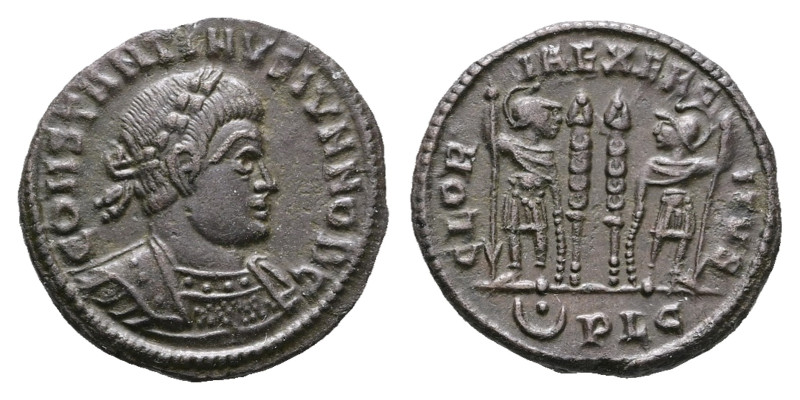 Constantine II, as Caesar AD 317-337. Lugdunum
Follis Æ

17 mm, 2,33 g


...