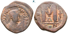 Justinian I AD 527-565. Constantinople. Follis or 40 Nummi Æ