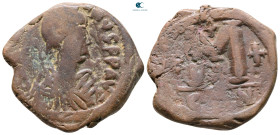 Justinian I AD 527-565. Constantinople. Follis or 40 Nummi Æ