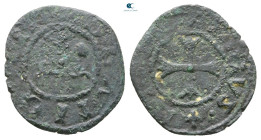 Italy. Ancona circa AD 1450. knight on horseback on obv.. Quattrino BI