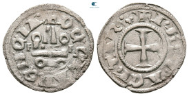 Principality of Achaea. Philippe de Taranto AD 1307-1313. Denier Tournois BI