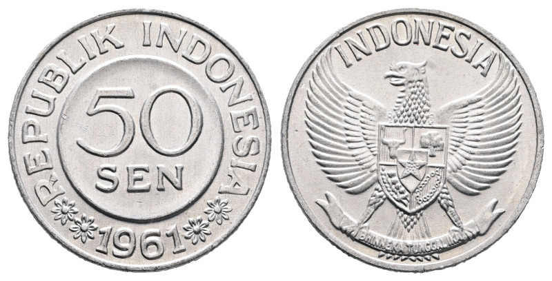 Indonesia. AD 1961. 
50 Sen

 mm, 3 g



Uncirculated