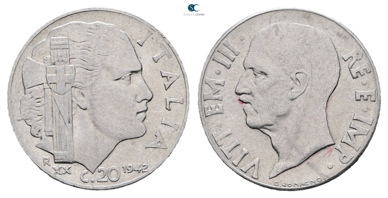 Italy. AD 1942. 
20 Centesimi

 mm, 4,0 g



Very Fine