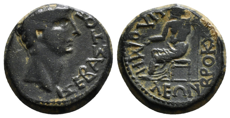 Phrygia. Philomelion . Claudius AD 41-54. Æ
ΣEBAΣTO[Σ], bare head right / BPOKXO...