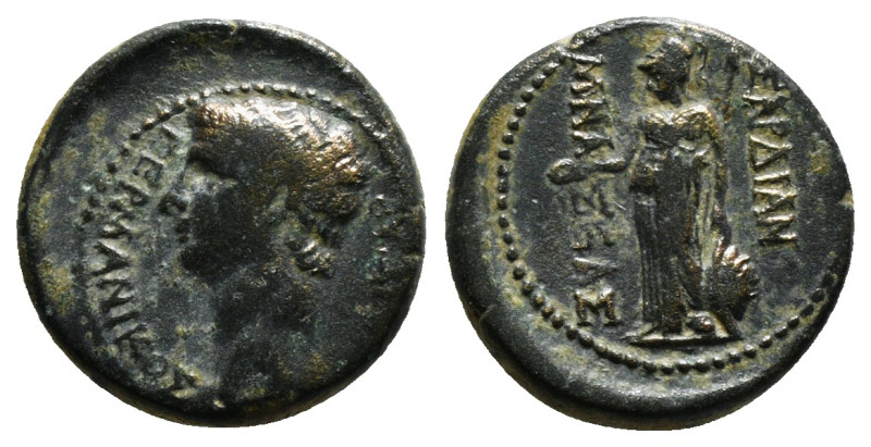 LYDIA. Sardis. Germanicus (Died 19). Ae. Mnaseas, magistrate. Struck under Tiber...