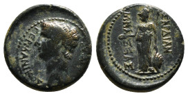 LYDIA. Sardis. Germanicus (Died 19). Ae. Mnaseas, magistrate. Struck under Tiberius or possibly later.
Obv: ΓΕΡΜΑΝΙΚΟΣ ΚΑΙΣΑΡ.
Bare head left.
Rev: ΣΑ...