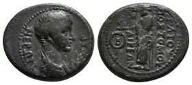 PHRYGIA. Laodicea ad Lycum. Nero (54-68). Ae. Gaius Postumus, magistrate. Obv: NEPΩN KAIΣAP. Bareheaded and draped bust right. Rev: ΓAIOV ΠOΣTOMOV / Λ...