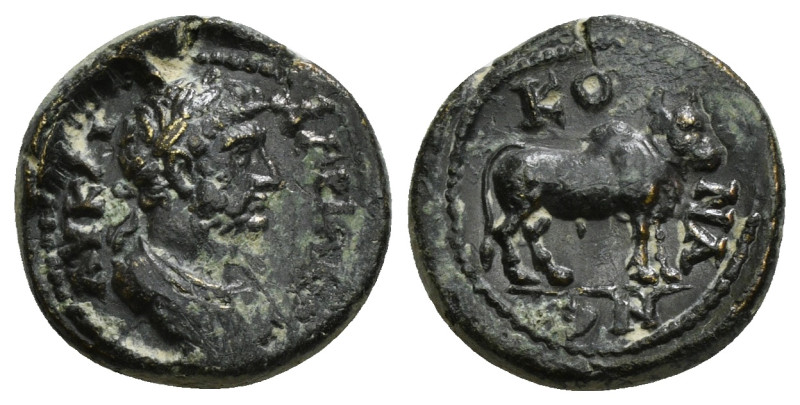 PISIDIA.Conana.Hadrian.(117-138).Ae.
Obv : ΑΥK ΑΔΡΙΑΝΟϹ.
Laureate and cuirassed ...