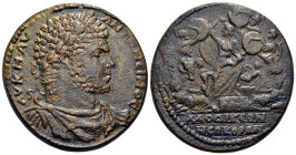 PHRYGIA, Laodicea ad Lycum. Caracalla, 198-217 AD.
Æ Medallion (45,11 g - 42,34 mm)
Obv : AV K M AV ANTΩNЄINOC. Laureate, draped and cuirassed bust ...