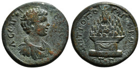 CAPPADOCIA. Caesarea. Caracalla (198-217). Ae. Dated RY 13 of Septimius Severus (204/5).
Obv: AY KAI M AYPHΛI ANTωNINOC.
Laureate head right.
Rev: MHT...