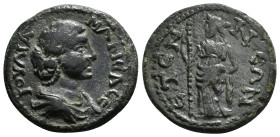 PISIDIA. Etenna. Julia Domna (Augusta, 193-217). Ae.
Obv: IOVΛIA ΔOMNA CЄBACTH.
Draped bust right.
Rev: ЄTЄNNЄΩN.
Hera standing left, holding sceptre....