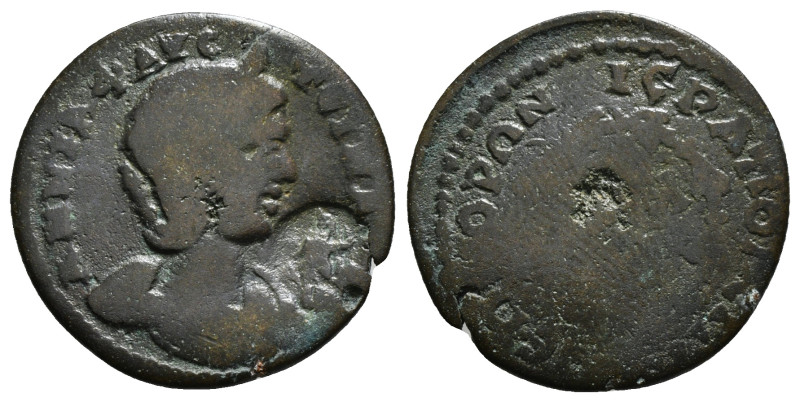 PHRYGIA,Hierapolis, Annia Faustina (Augusta, 221). AE
Obv: ΑΝΝΙΑ ΦΑVСΤЄΙΝΑ СЄΒ -...